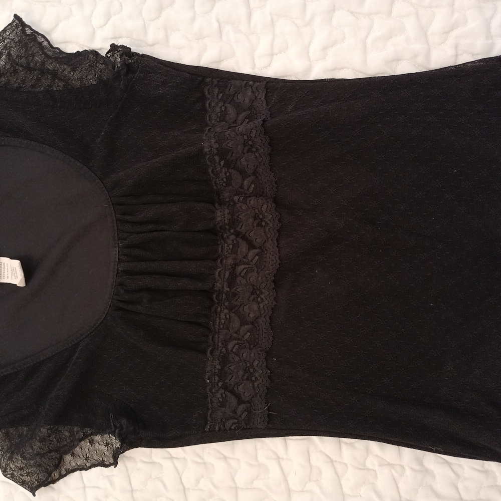 Black Lace Detail Top